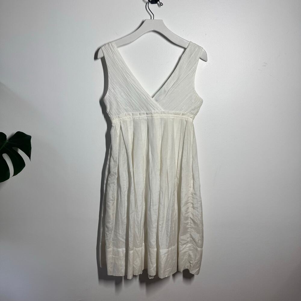 GAP White Empire Waist Dress Y2K 6 Sleeveless Summer‎ Sundress Romantic Boho - Picture 2 of 11